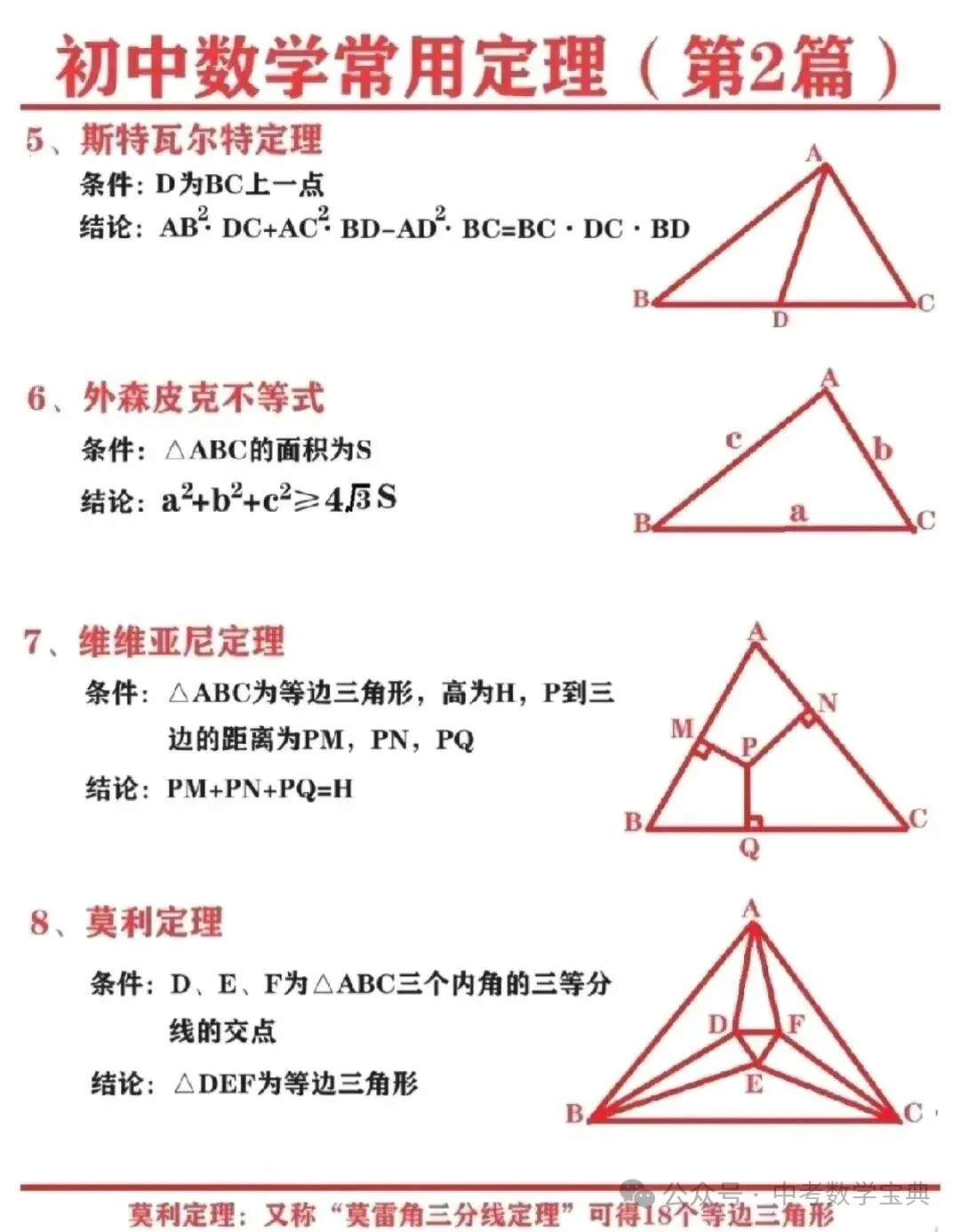中考数学:公式定理知识点总结必备笔记 第8张