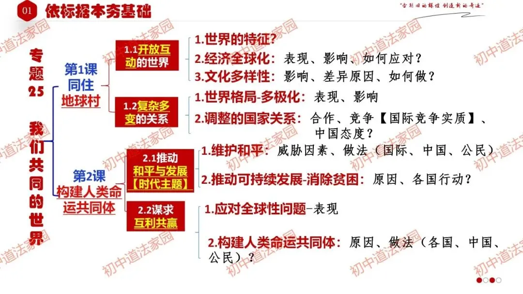 中考政治丨道德与法治一轮复习 专题25 我们共同的世界 第6张