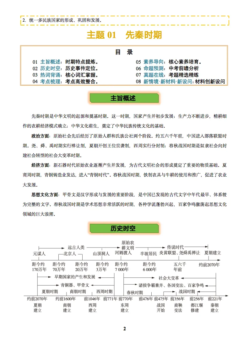 2025中考历史一轮复习训练题+知识清单,记得要看!-第3张图片-四季读书网