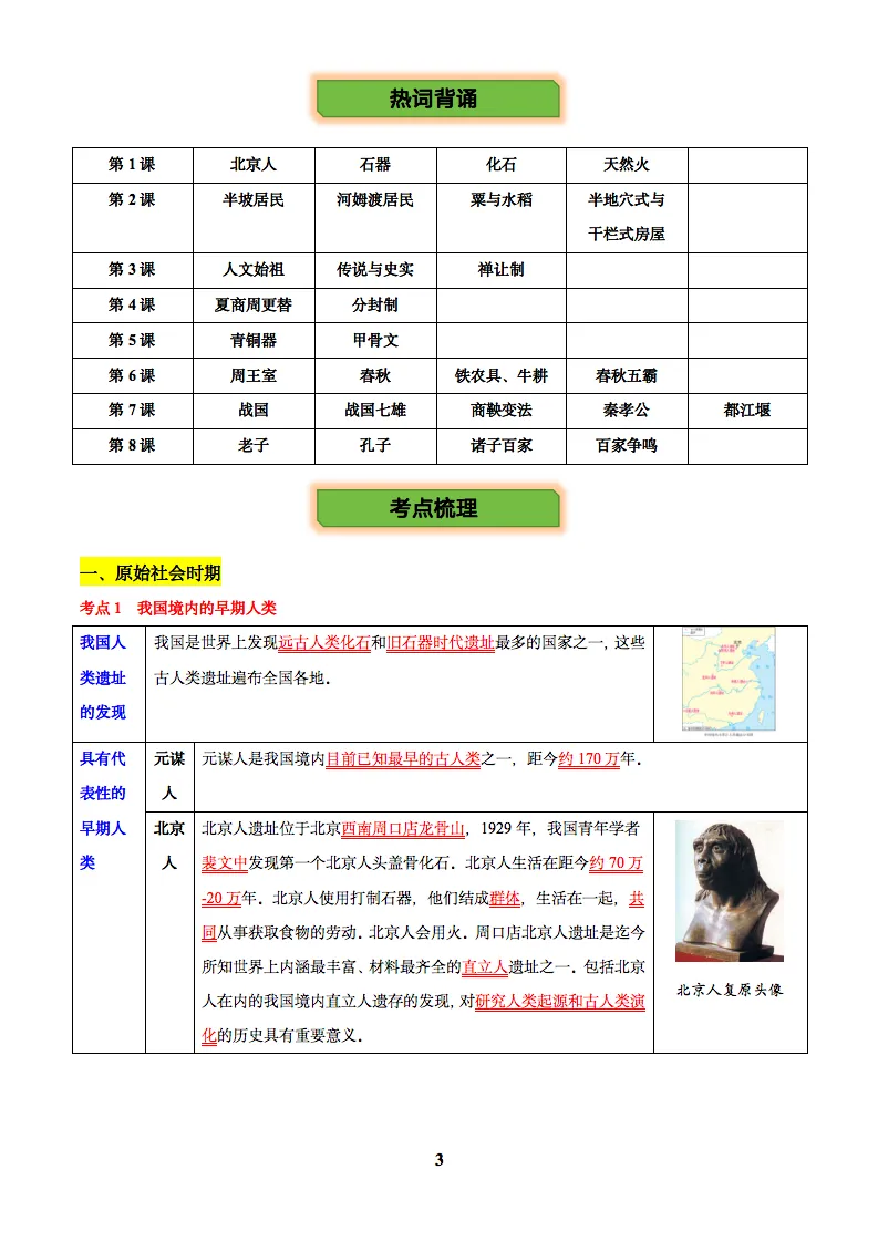 2025中考历史一轮复习训练题+知识清单,记得要看!-第4张图片-四季读书网
