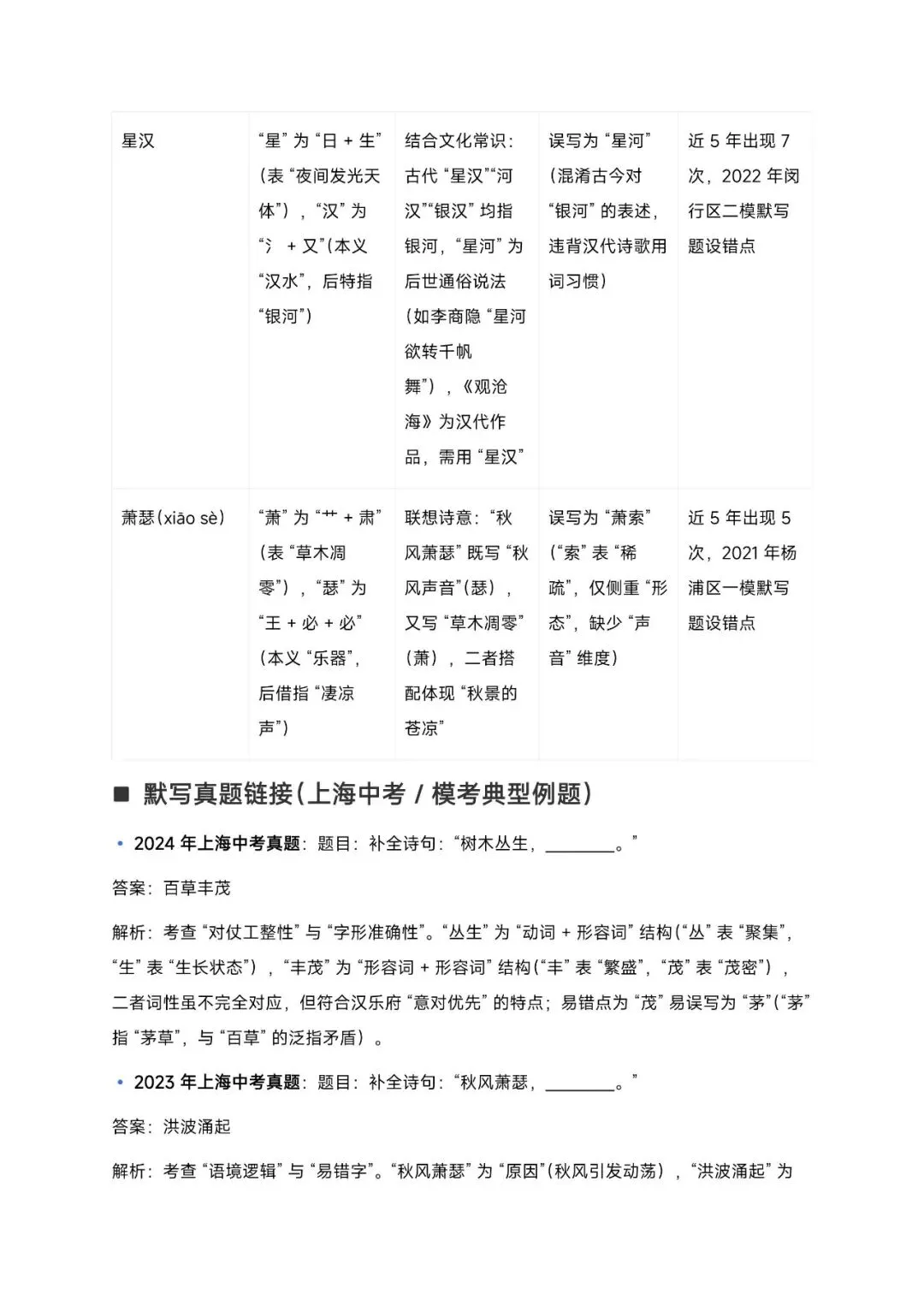 2026 上海中考语文高频考点与解题技法 第4张