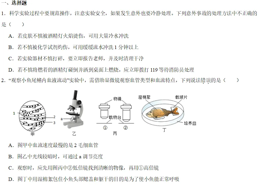 中考科学刷刷刷(四) 第1张