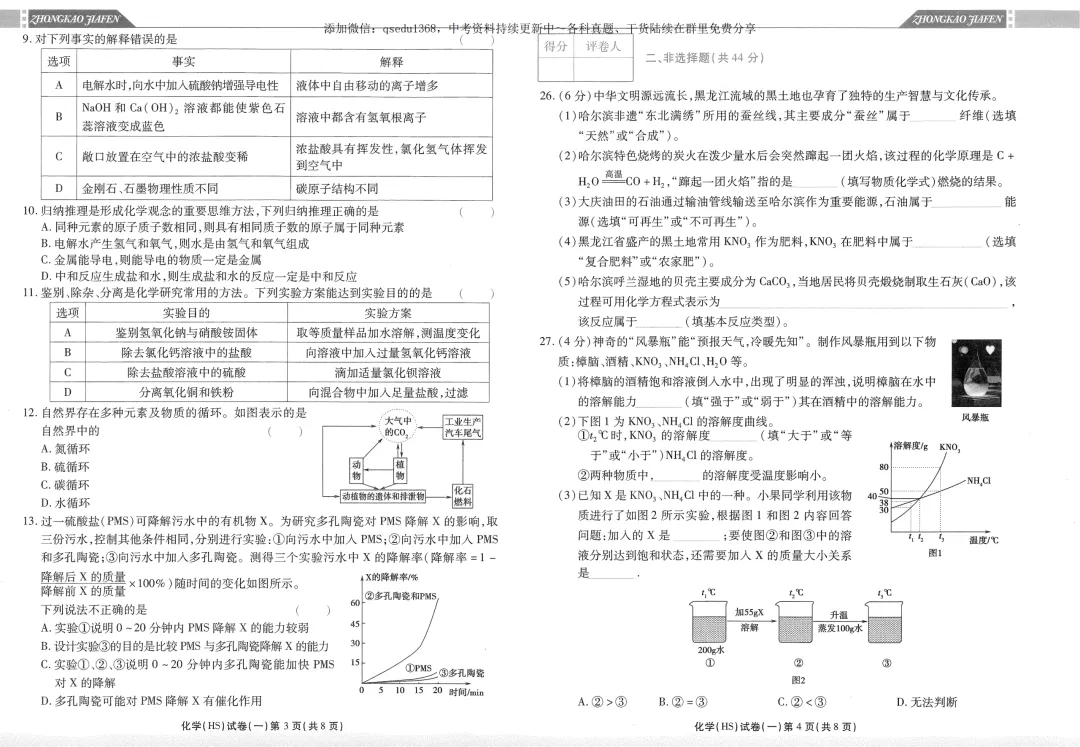 2026中考加分 化学考前押题密卷 第14张 2026中考加分 化学考前押题密卷 第14张