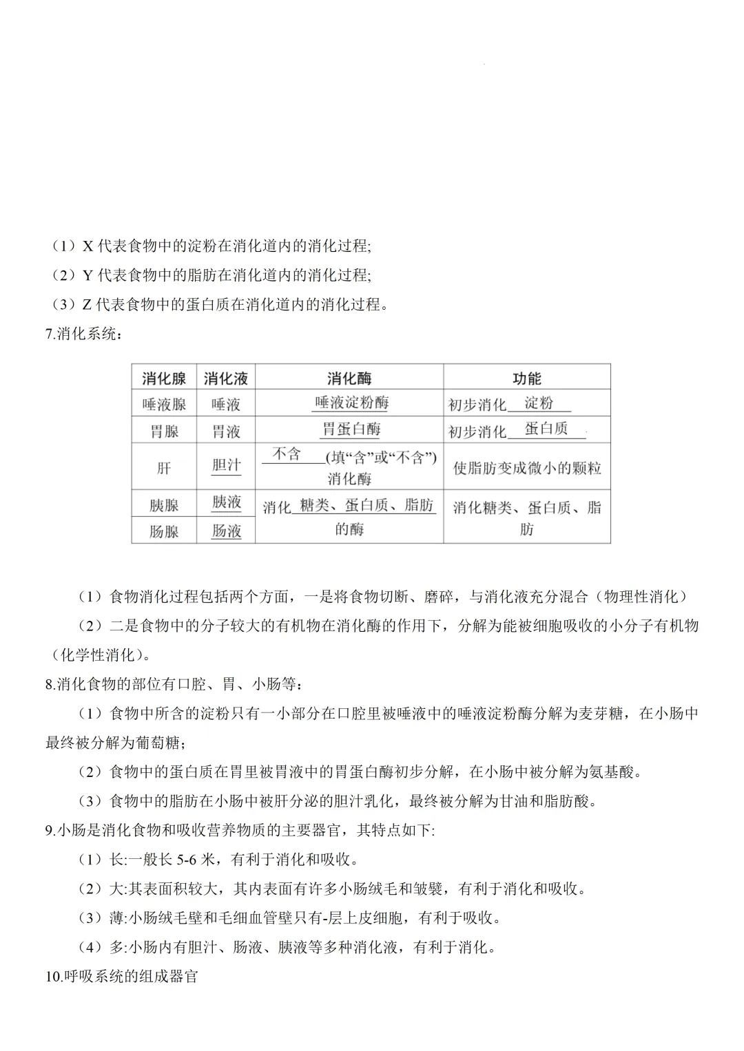 2026中考生物知识点全梳理——主题五 人的生理与健康 第2张 2026中考生物知识点全梳理——主题五 人的生理与健康 第2张