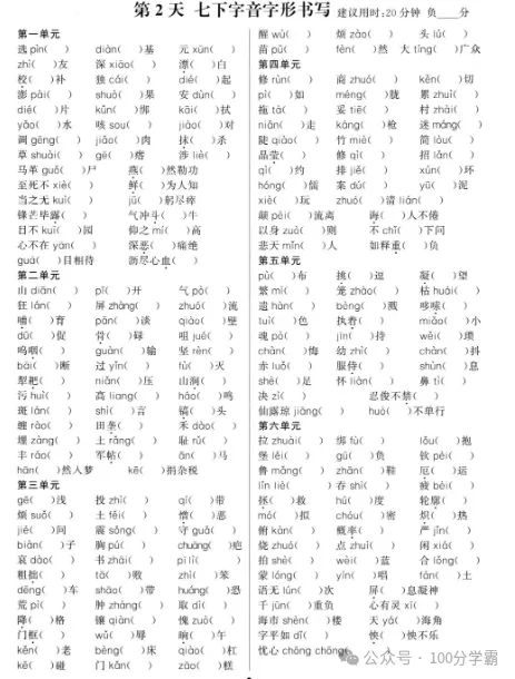2026年中考语文【基础默写】字词+古诗词+文言文+组合默写,全是基础知识点,建议吃透背熟,高清电子档可打印! 第4张