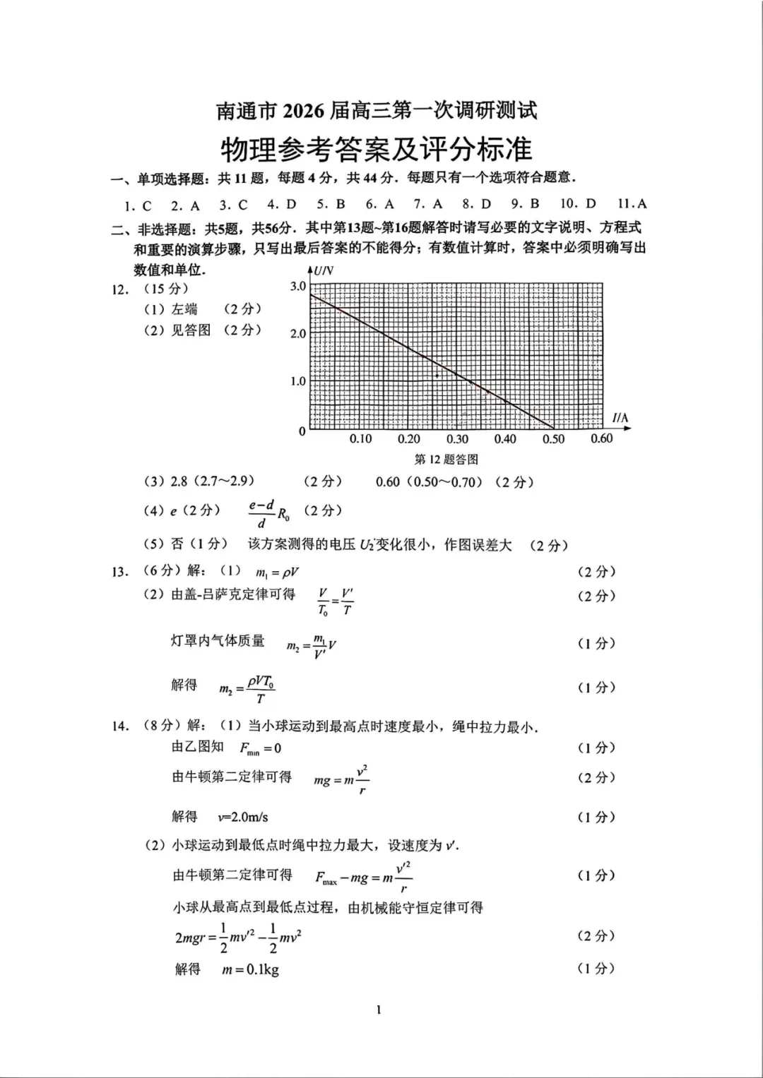 2026南通二模化学、物理、历史试卷+参考答案! 第33张