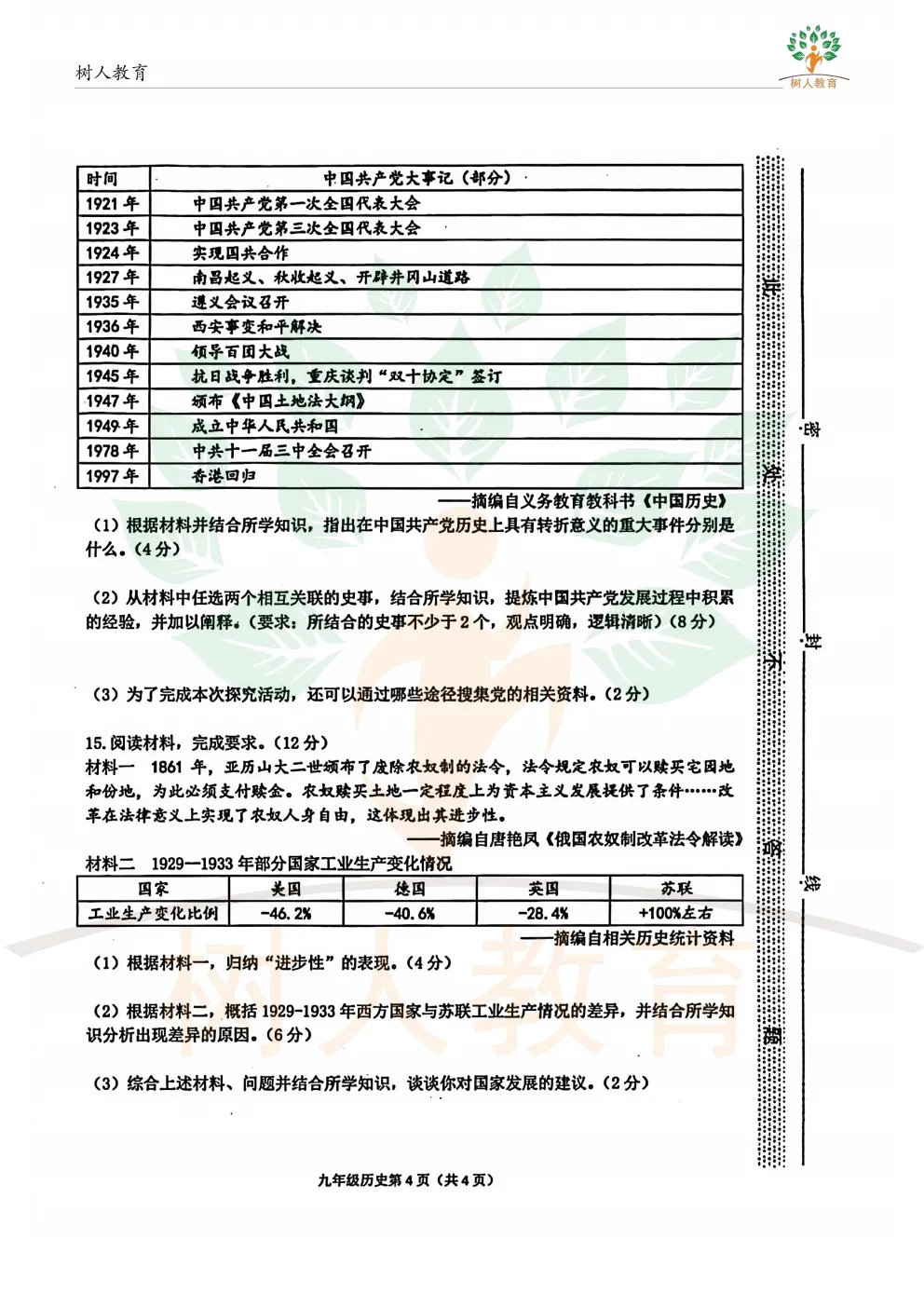 2026桥西区基模真题卷:语数英物化历道(七科)试卷及答案 第68张