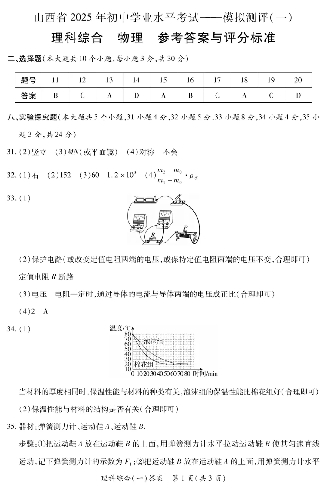 【理综】山西省2025年初中学业水平考试-模拟测评(一)—理综 第18张 【理综】山西省2025年初中学业水平考试-模拟测评(一)—理综 第18张