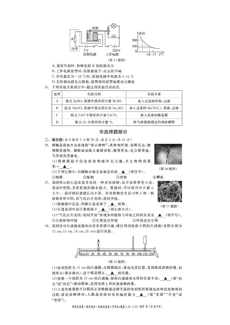 26年3月中考模拟 钱塘甬真1号潮卷 5科试题 第22张