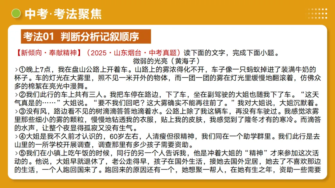 2026年中考复习记叙文阅读第2讲 记叙顺序与线索 讲练测 第26张