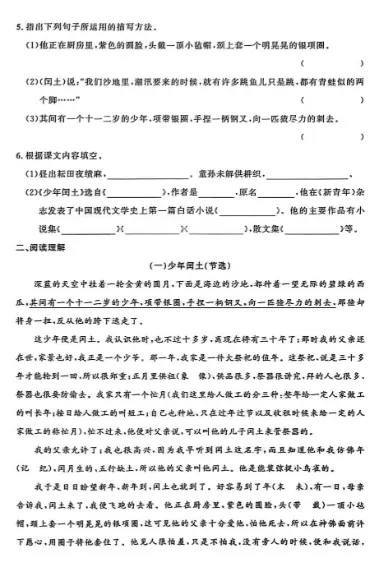 上海5下语文:教材同步金试卷(含答案+解析) 第7张