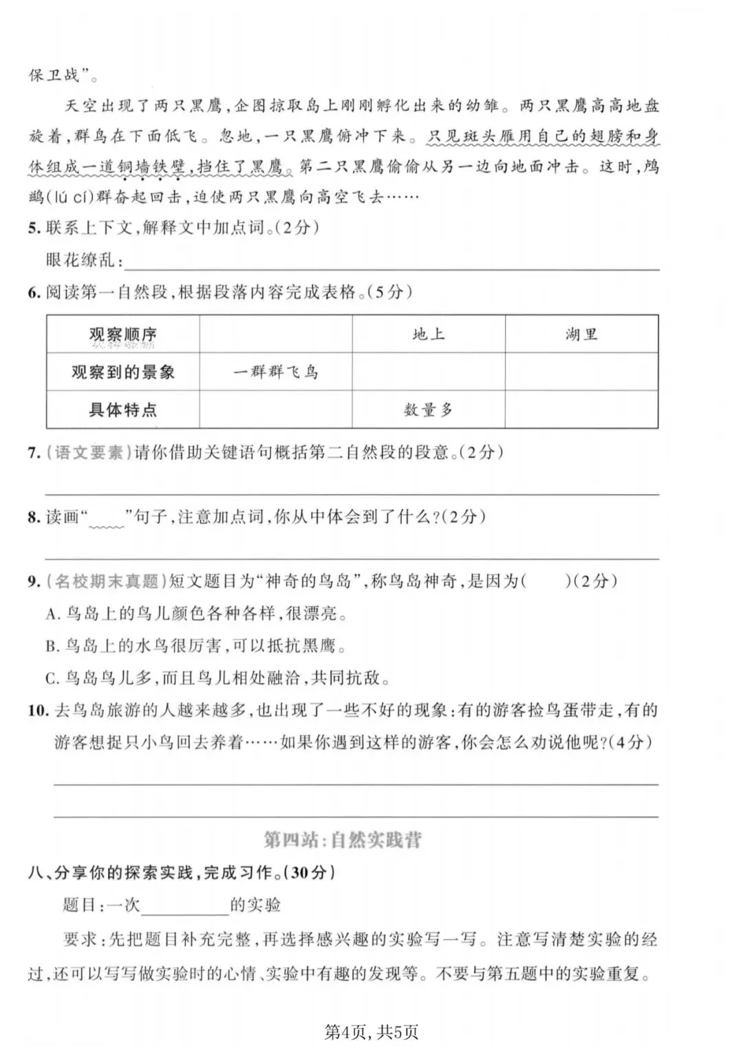 26春三年级下册语文《第三单元检测试卷》共3套含答案,高清电子版可打印 第8张 26春三年级下册语文《第三单元检测试卷》共3套含答案,高清电子版可打印 第8张
