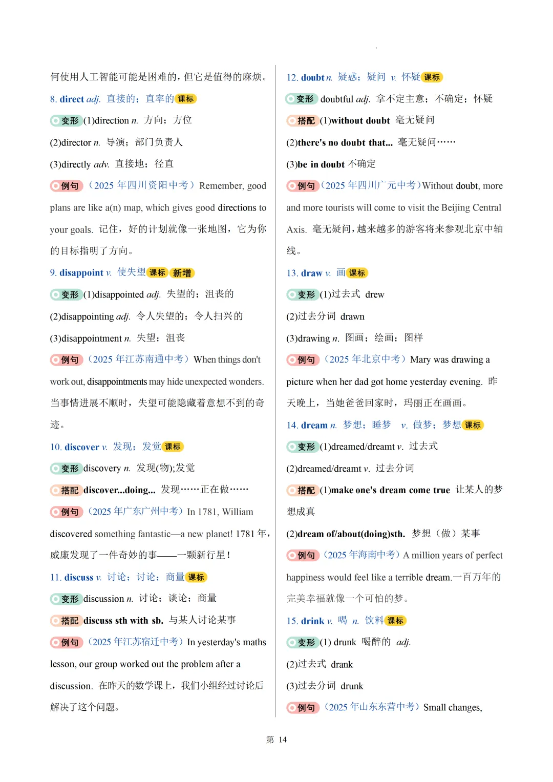 2026中考英语高频词汇变形归纳(一)(背诵版) 第16张