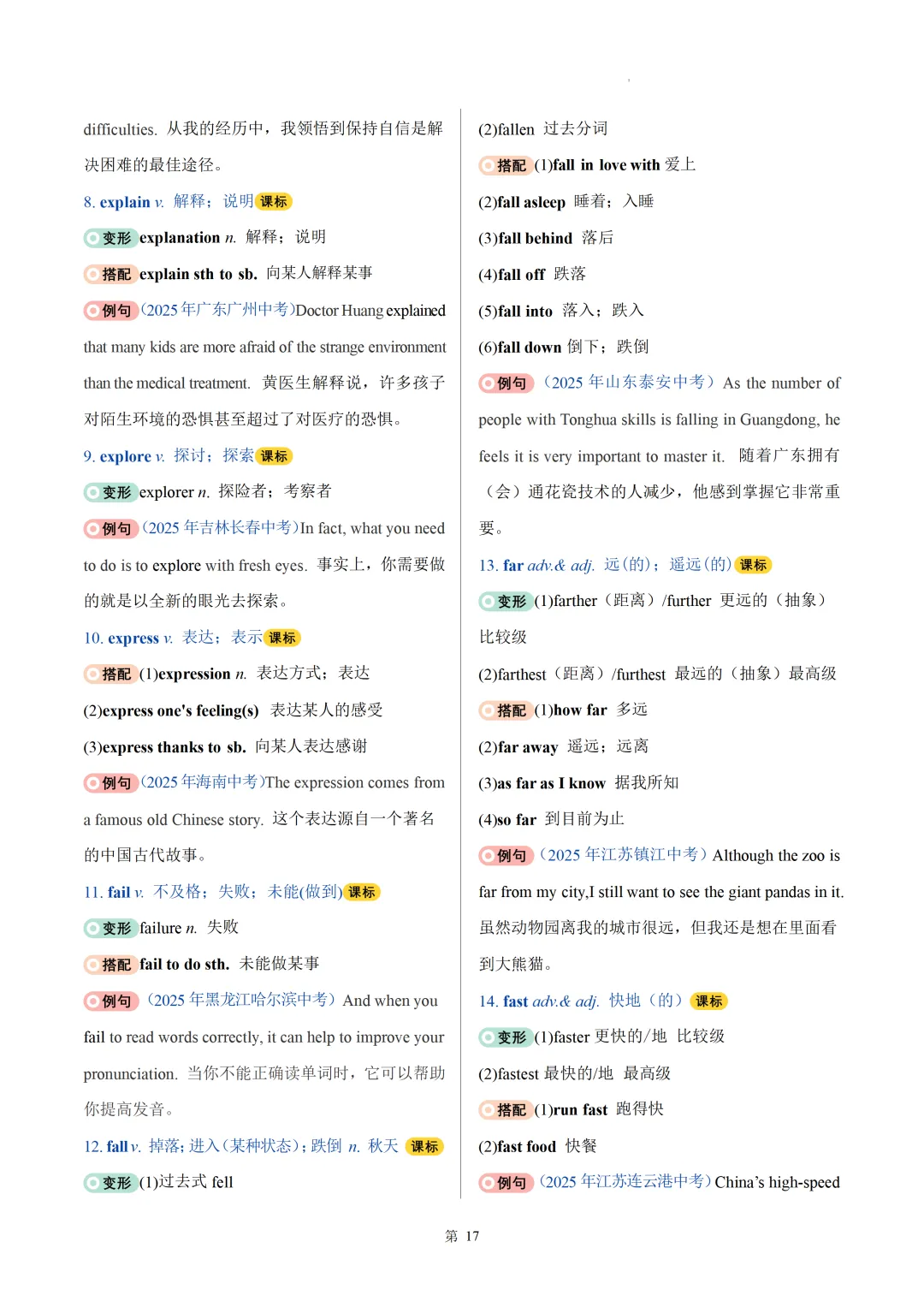 2026中考英语高频词汇变形归纳(一)(背诵版) 第19张