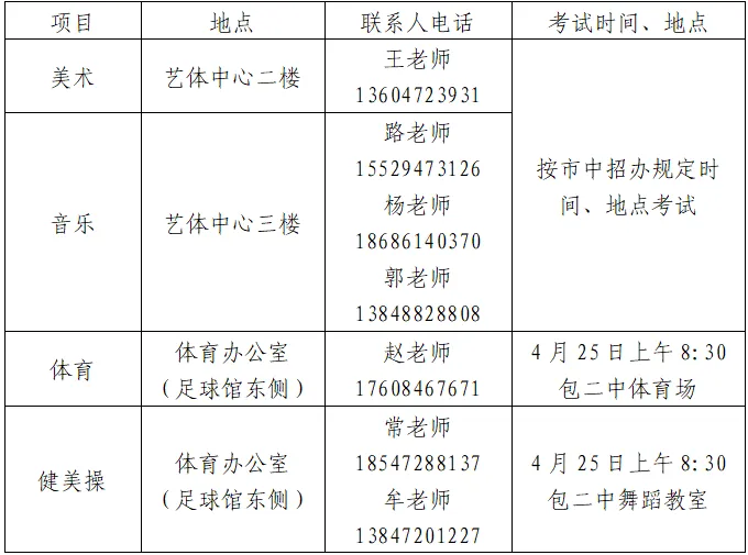 包头中考2026年特长生招生简章汇总 第4张