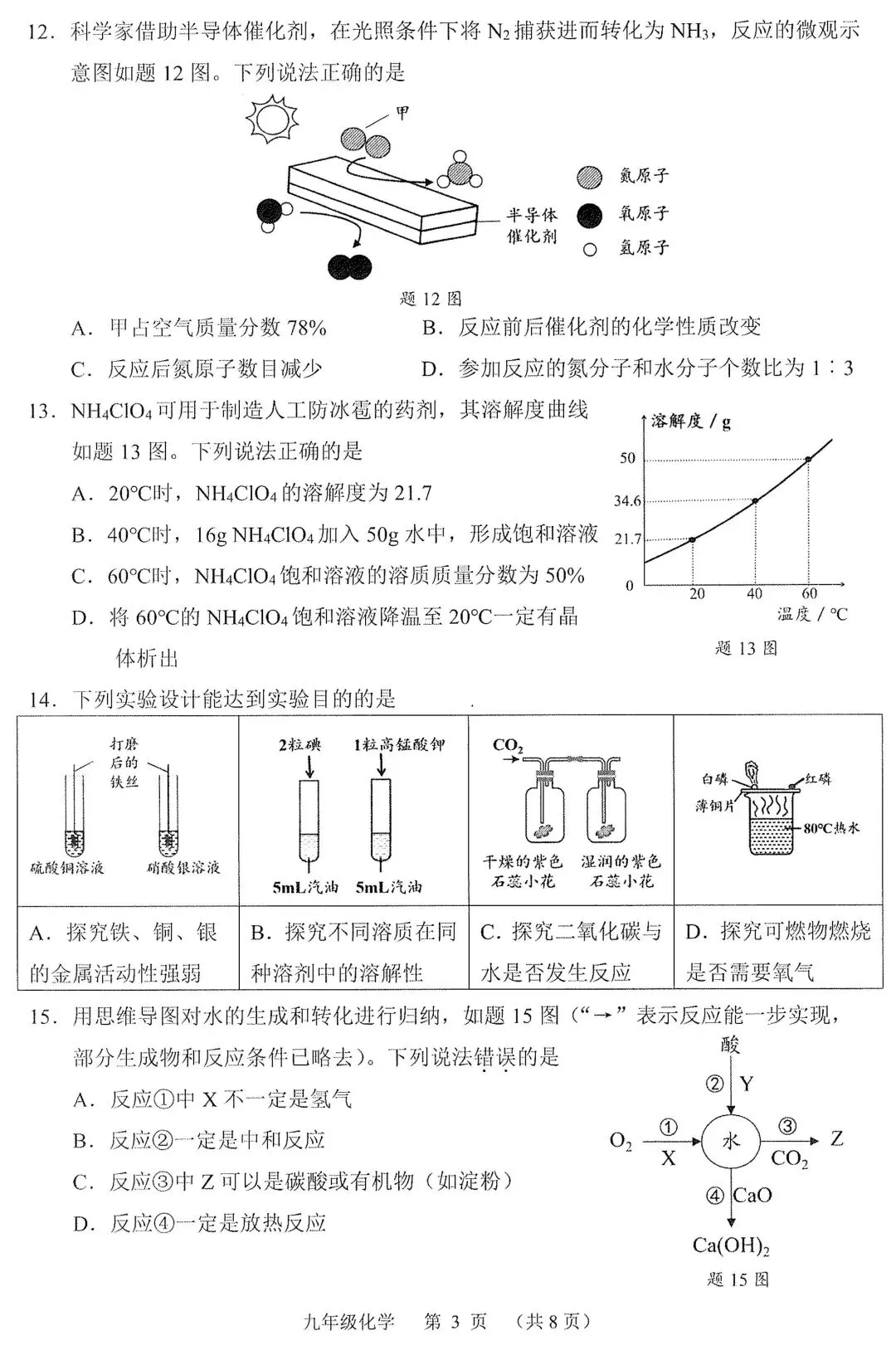 2026年佛山市3月中考一模化学试卷(含答案,可下载) 第4张