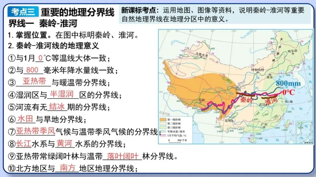2026年中考地理复习专题十五:中国的地理差异(课件+教学设计+导学案+课后习题) 第16张