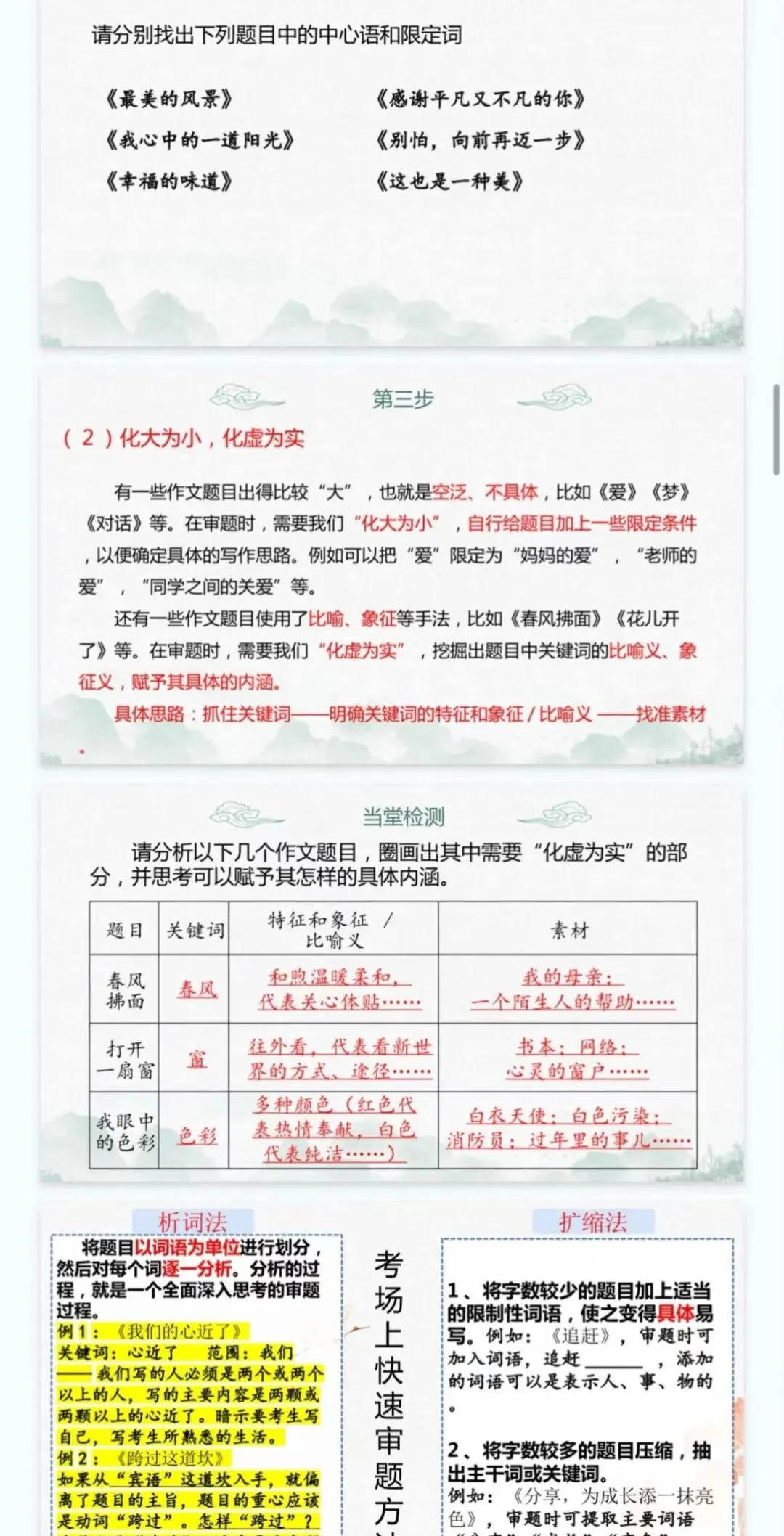 中考作文训练,如何突出中心! 第6张
