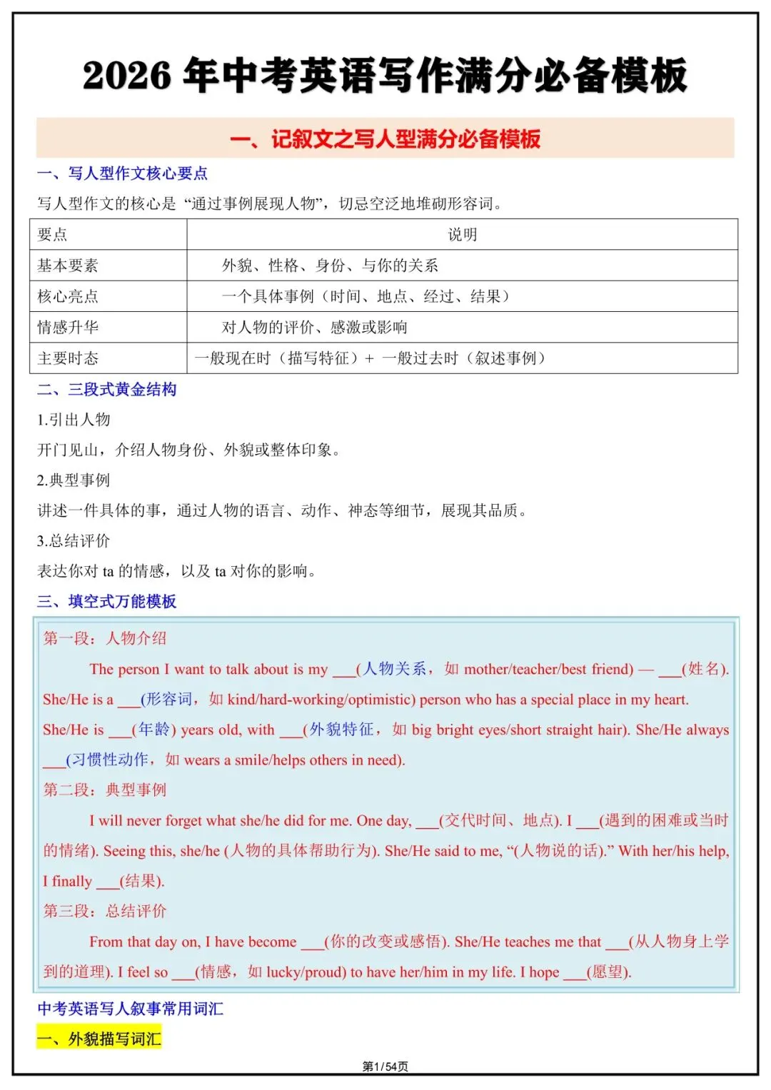 2026中考英语|写作范文+满分写作必备模板,电子版可打印! 第2张