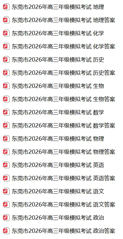 【全科】广东省东莞市2026年高三年级模拟考试(东莞一模)-第3张图片-四季读书网 【全科】广东省东莞市2026年高三年级模拟考试(东莞一模)-第3张图片-四季读书网