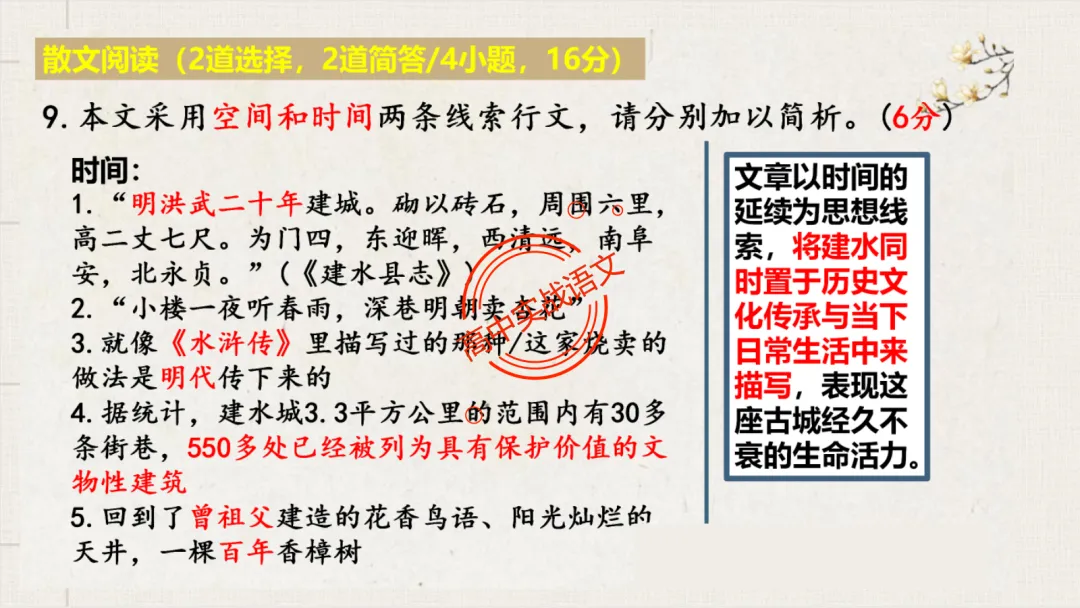 【深度整合】散文【八大考点】真题实例讲透(结构思路+内容要点+形象语言+手法文体+标题意蕴等) 第64张