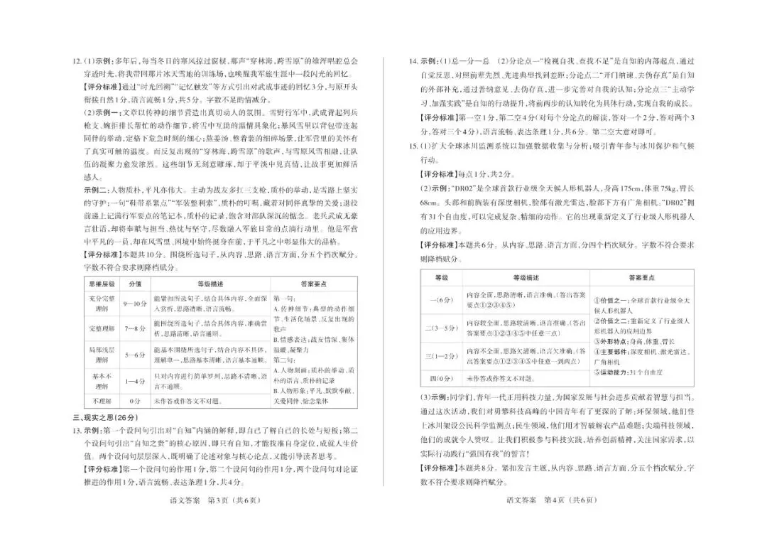 语文|2026春山西中考百校联考试卷及答案 第10张