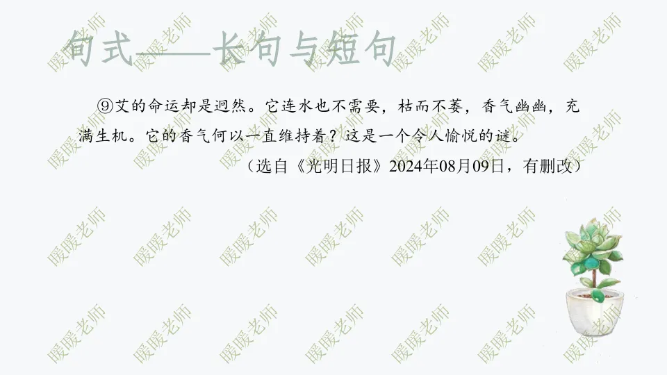 中考复习——记叙文题型与技巧-赏析类(句式) 课件89页-第14张图片-四季读书网
