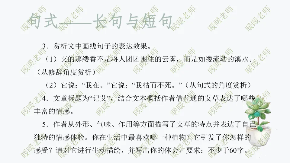 中考复习——记叙文题型与技巧-赏析类(句式) 课件89页-第17张图片-四季读书网