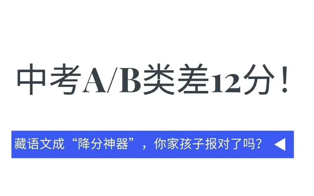 中考A/B类差12分!藏语文成“降分神器”,你家孩子报对了吗? 第3张