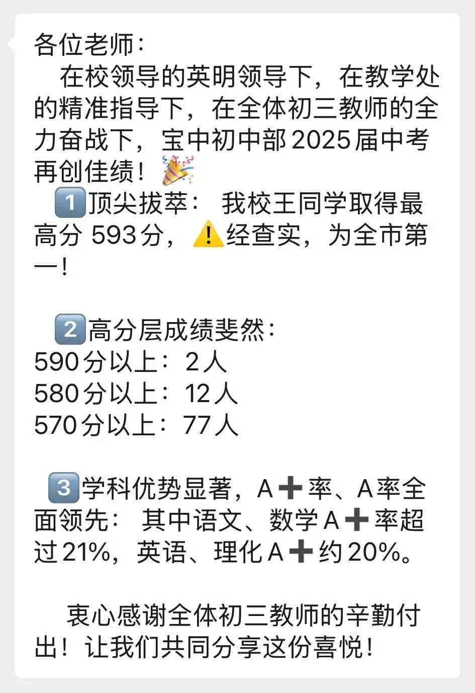 中考喜报!2025年深圳部分初中学校中考数据汇总! 第13张 中考喜报!2025年深圳部分初中学校中考数据汇总! 第13张