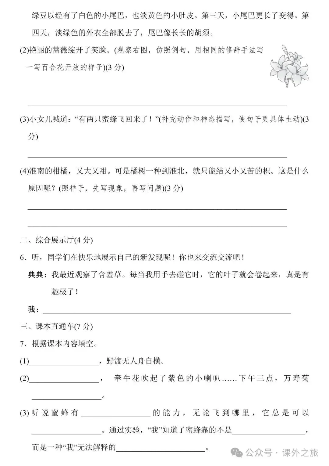 统编版语文三年级下册第四单元试卷多套(含答案)+知识点,可下载 第8张