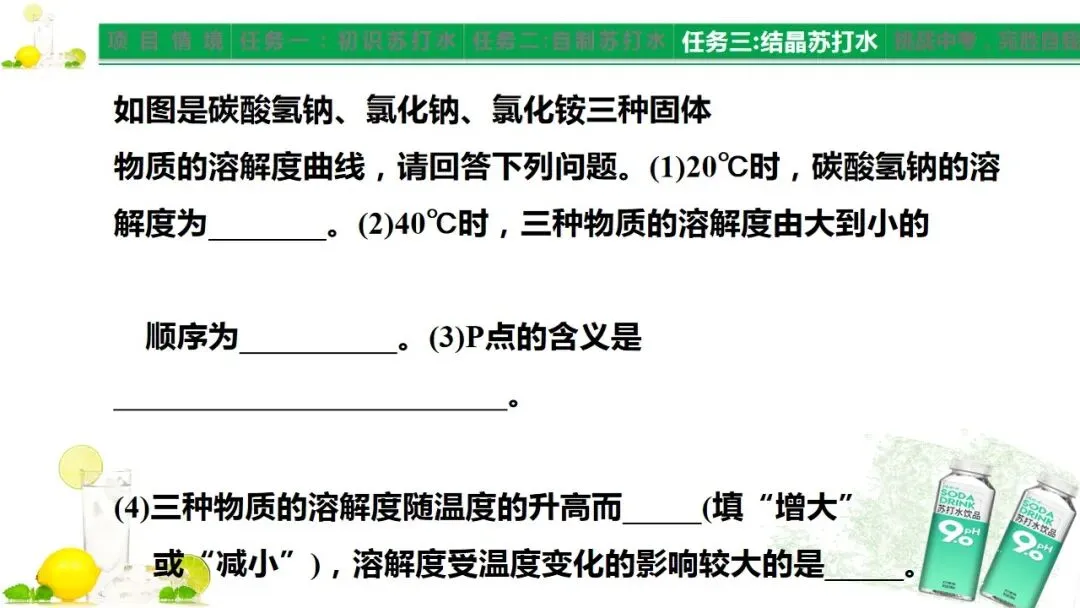 中考化学《溶液》项目式复习——探秘苏打水(课件+教学设计) 第12张