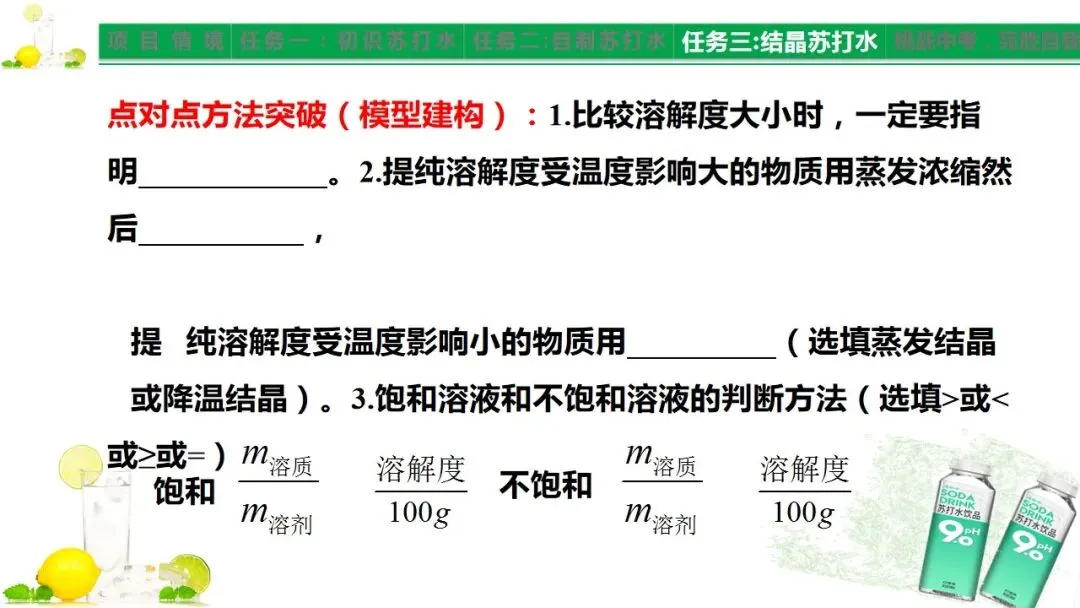 中考化学《溶液》项目式复习——探秘苏打水(课件+教学设计) 第15张