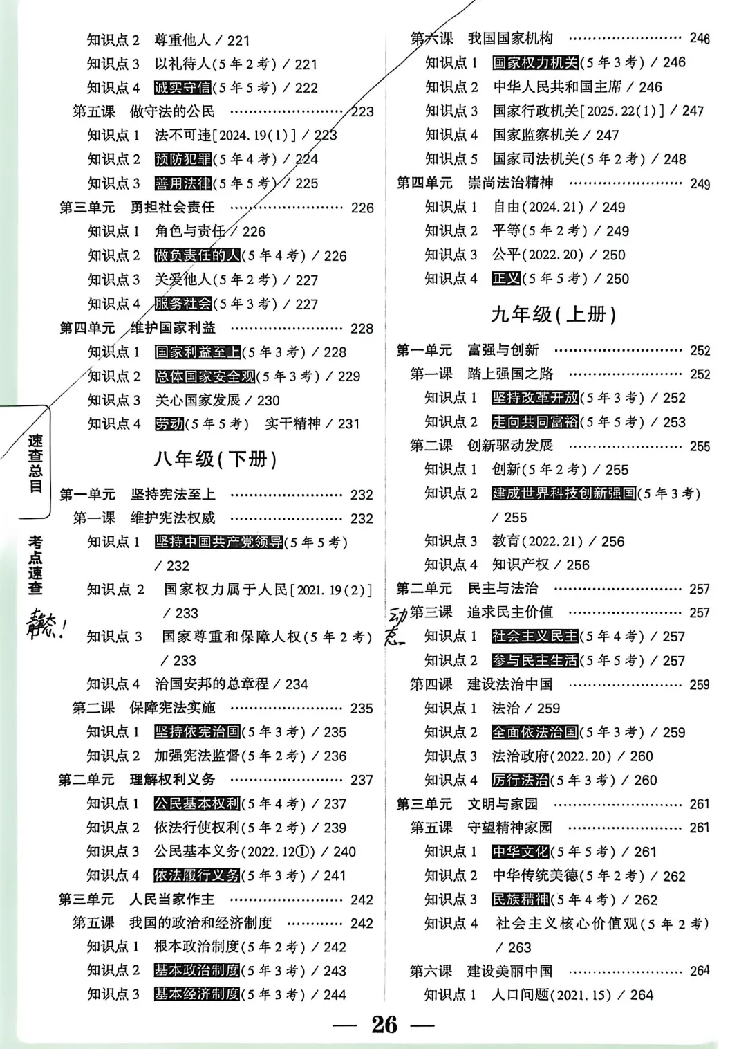 中考历史 | 开卷标签目录文字版 第6张