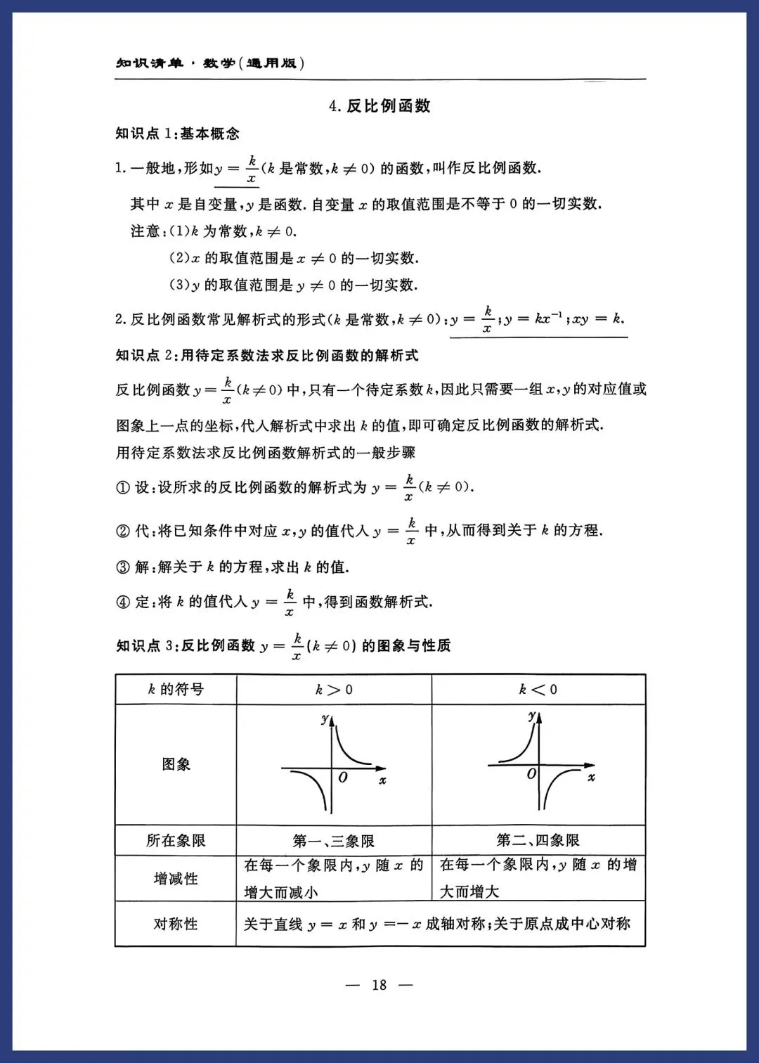 中考数学知识清单(通用版) 第18张