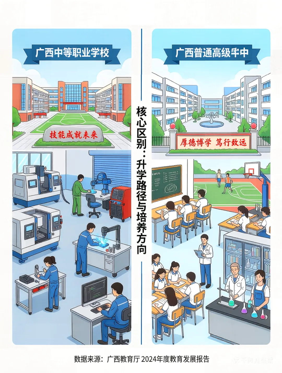 中考后抉择:广西中职与普高,两条赛道,同样精彩!-第1张图片-四季读书网 中考后抉择:广西中职与普高,两条赛道,同样精彩!-第1张图片-四季读书网