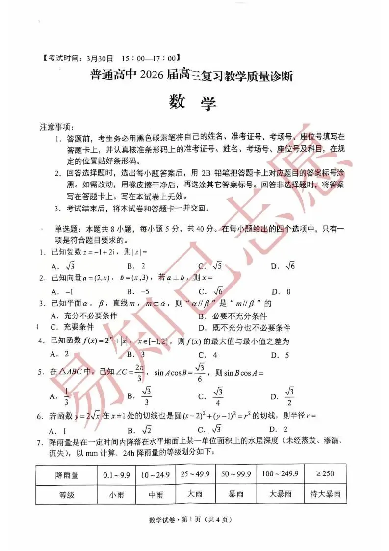 26届最后一次大考:昆明市二模试卷及答案出炉,看看孩子考多少分?-第17张图片-四季读书网
