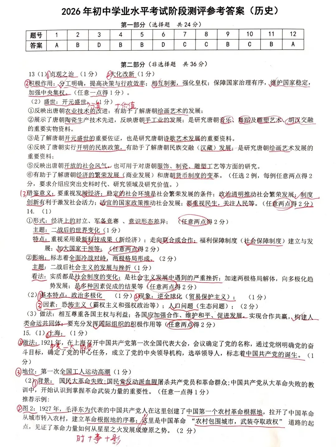 【中考历史】2026.3.27初三二模-第8张图片-四季读书网