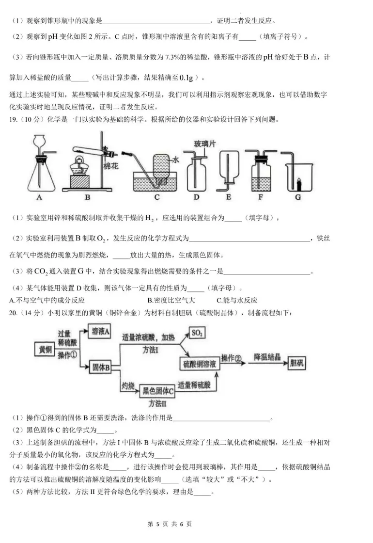 2026年枣庄市台儿庄区九年级化学一模试卷 第5张