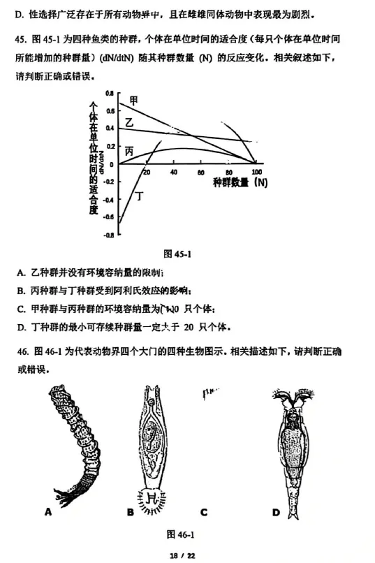 2026年全国生物学联赛初赛真题答案发布(七省赛区) 第19张 2026年全国生物学联赛初赛真题答案发布(七省赛区) 第19张