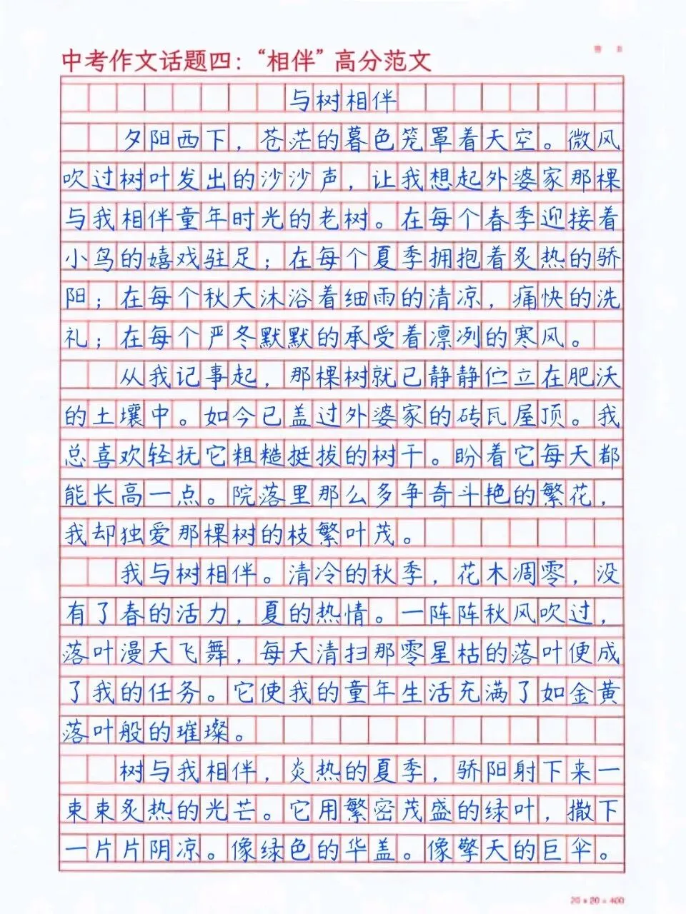 中考作文押题!5篇高分范文直接抄-第9张图片-四季读书网