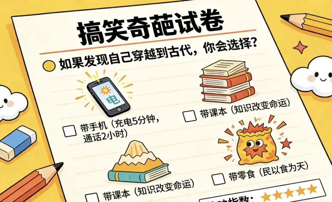 笑不活了!近年高中奇葩试卷大赏,这些题目也太会整活了!-第1张图片-四季读书网