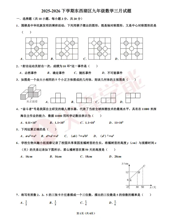 7-9年级最新月考试卷出炉!二中广雅、武汉外校、武汉六初、GS中学、七一华源等校真题!-第25张图片-四季读书网 7-9年级最新月考试卷出炉!二中广雅、武汉外校、武汉六初、GS中学、七一华源等校真题!-第25张图片-四季读书网