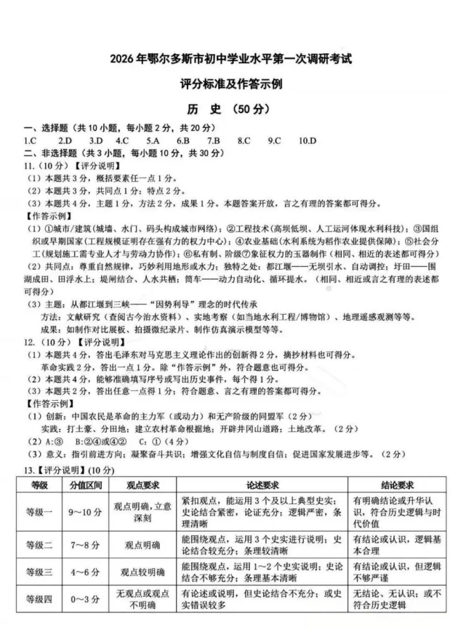 2026年3月内蒙古中考一模试卷:道法、历史(含答案)-第11张图片-四季读书网 2026年3月内蒙古中考一模试卷:道法、历史(含答案)-第11张图片-四季读书网