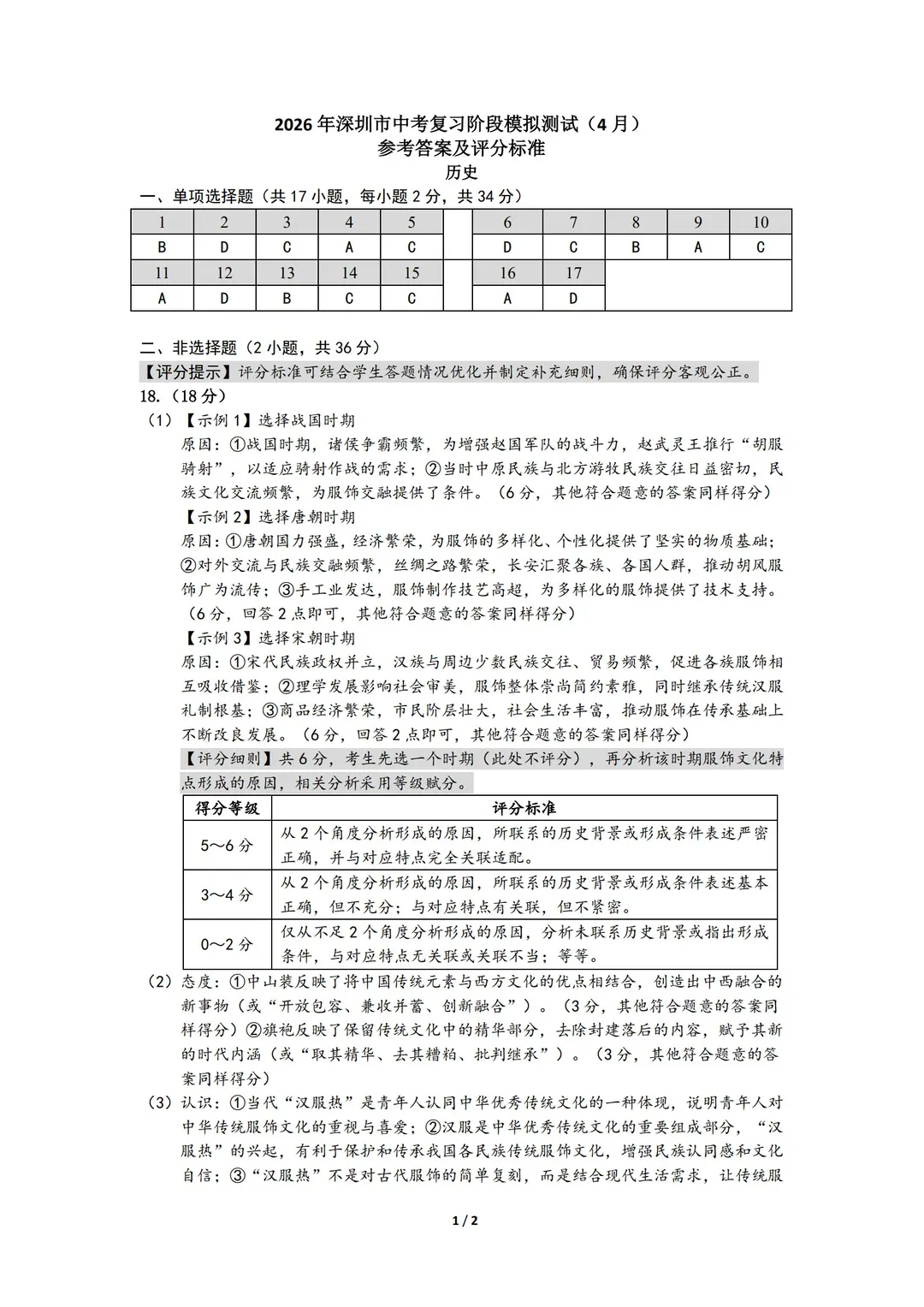2026龙岗区一模真题出炉!数学、道法、历史部分试卷含答案解析!-第17张图片-四季读书网