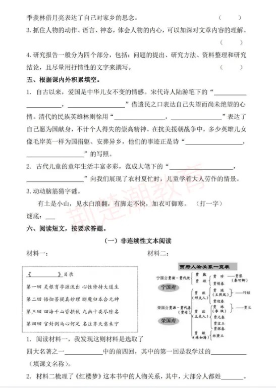 期中真题!江岸区各小学1-6年级下学期期中真题+答案免费领!-第60张图片-四季读书网 期中真题!江岸区各小学1-6年级下学期期中真题+答案免费领!-第60张图片-四季读书网
