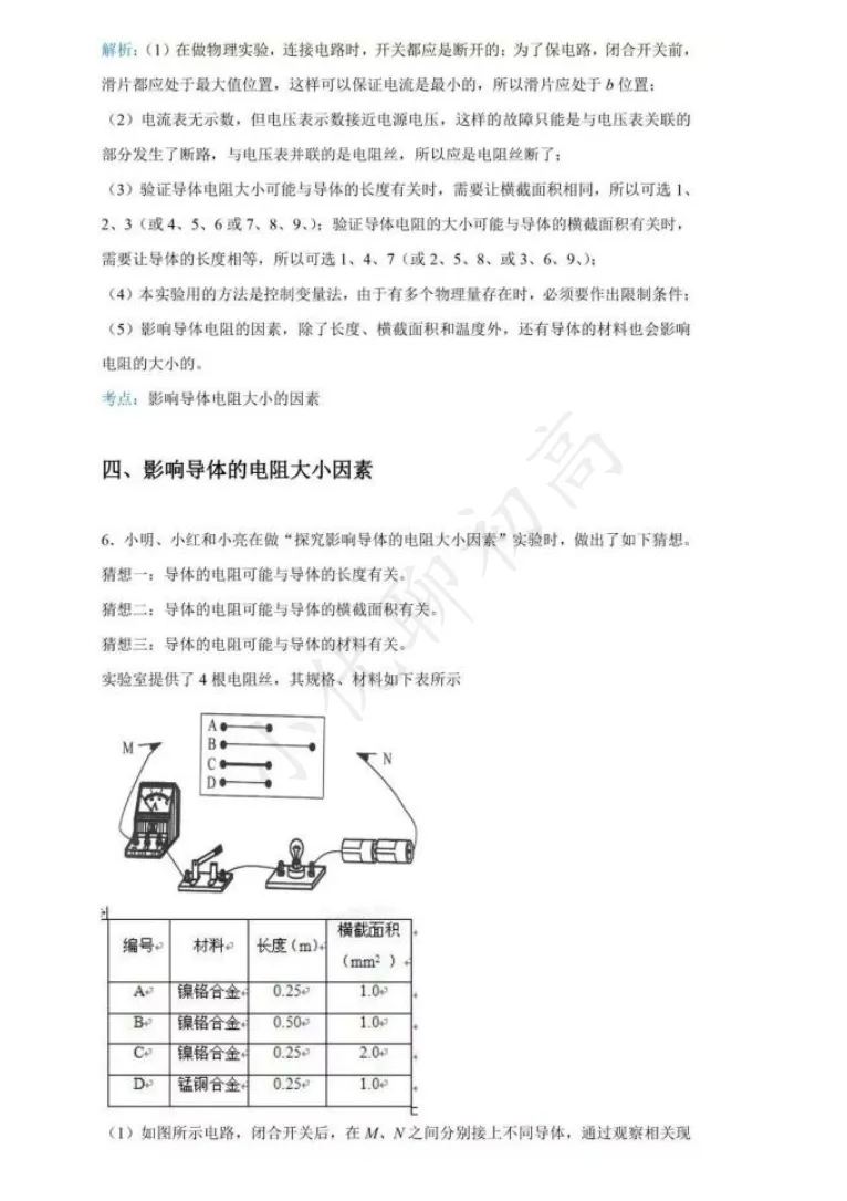 2026中考冲刺!初中物理电学实验经典题型汇总,提分必备! 第8张 2026中考冲刺!初中物理电学实验经典题型汇总,提分必备! 第8张