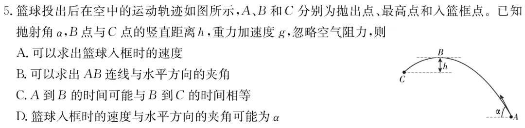 雅礼中学2026届高三月考物理试卷(八)及详细答案-第10张图片-四季读书网