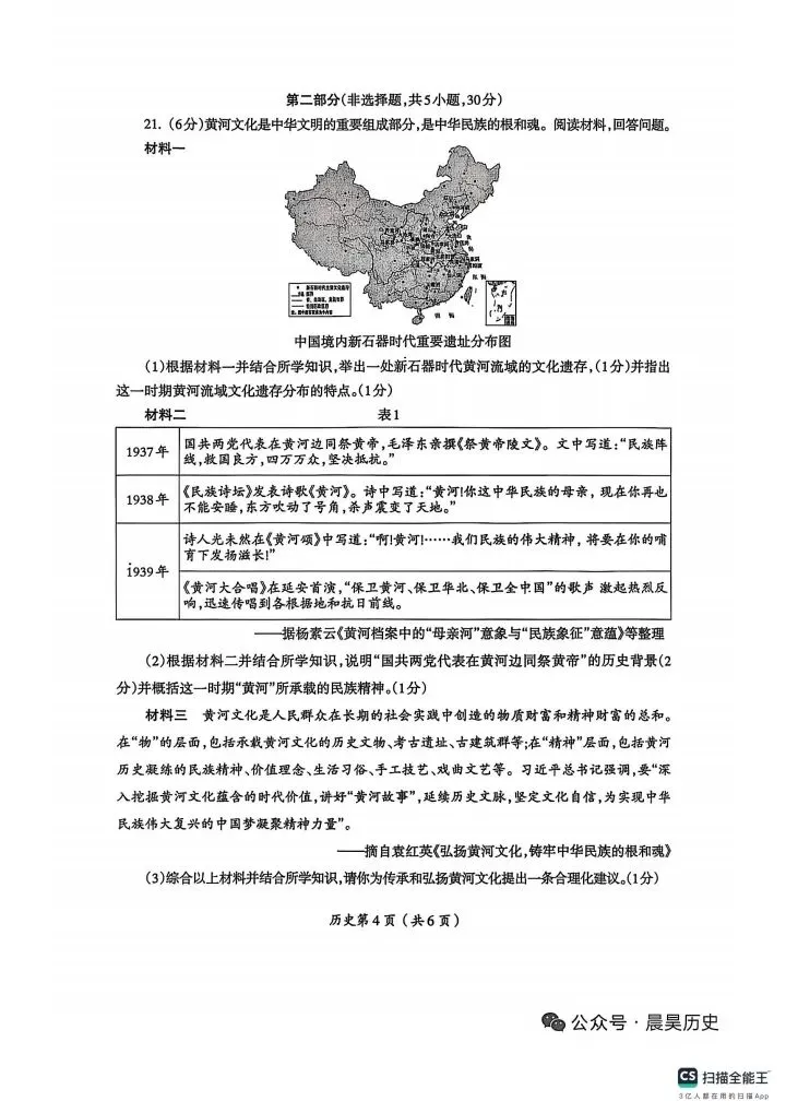 2026年洛阳市涧西区中考历史一模试卷及答案-第4张图片-四季读书网 2026年洛阳市涧西区中考历史一模试卷及答案-第4张图片-四季读书网