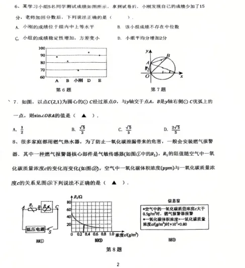 26年3月辽宁锦州四中九年级零模数学试卷 第2张